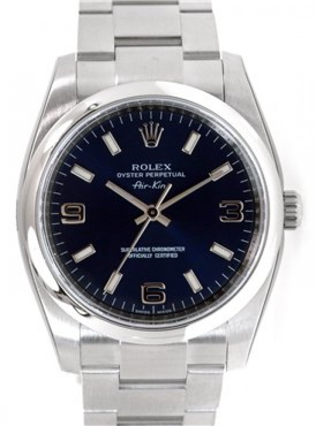 Rolex Air King 114200 Steel with Blue Dial Year 2010